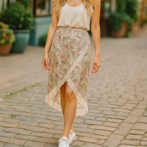 ZADIG & VOLTAIRE Jeudie Soft Yoko Flower Midi Skirt - Picture 1 of 12